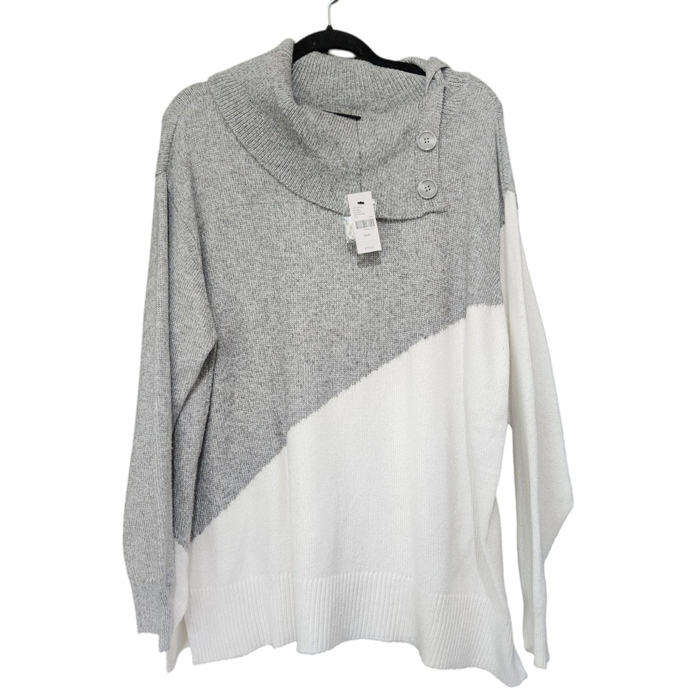 Lane Bryant‎ Classic Split-Cowlneck Pullover Sweater 18/20 Color Block NWT